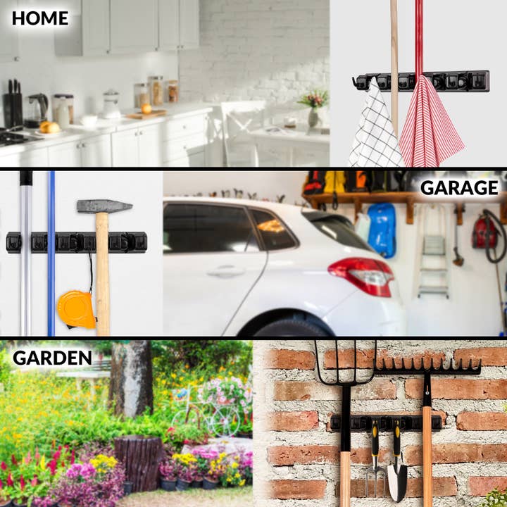 Zulay Kitchen - Wholesale Wall Hook - Mop and Broom Organizer Wall Mount 5 Slots12