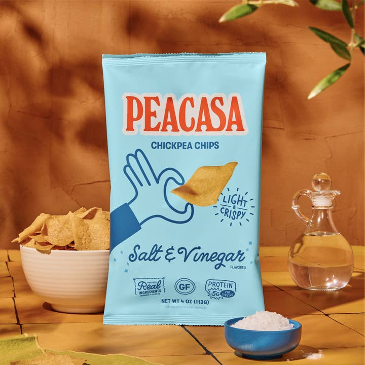 PEACASA - Wholesale Chips - Peacasa Salt & Vinegar Chickpea Chips Full Size Bag 🇨🇦