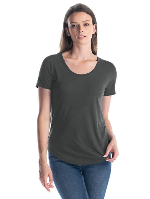 JERICO - Wholesale T-Shirt - Women's - Ladies Bamboo Relaxed Fit Scoop Bottom T-Shirt4