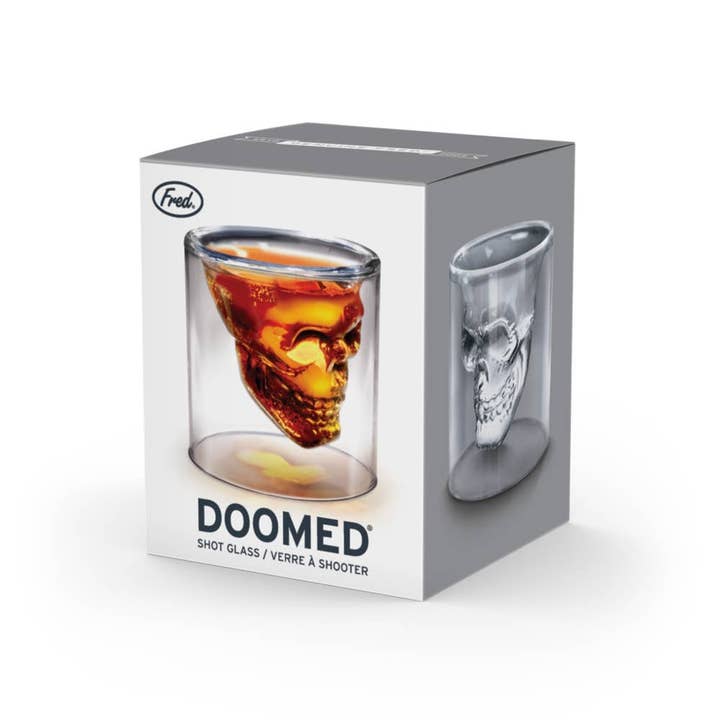 Fred & Friends - Wholesale Shot Glass - Doomed - Skull Shot Glass