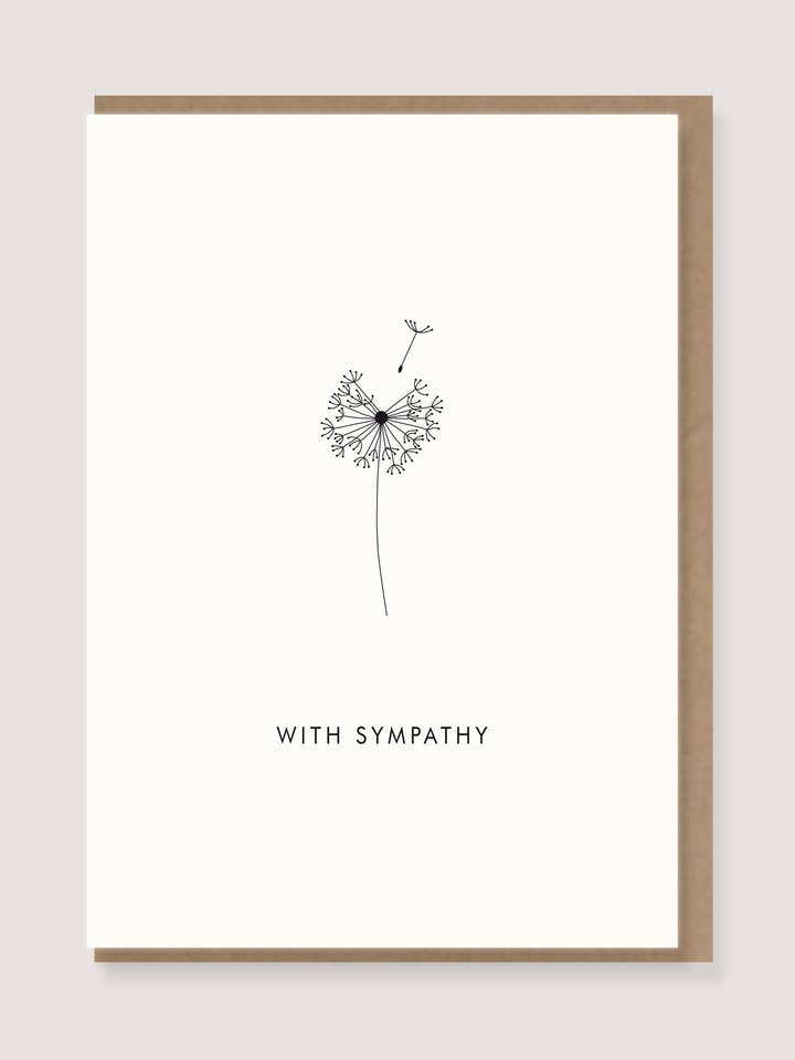 Vouwkaart met envelop - "Pusteblume-With Sympathy" voor wholesale door LØTTEBOM
