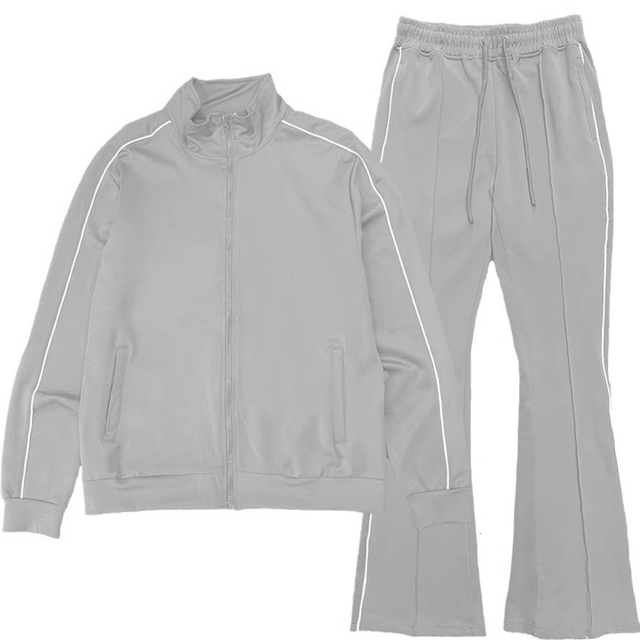 WEIV - Wholesale Tracksuit - Men's - Mens Stacked Flare Track Suit SET 5