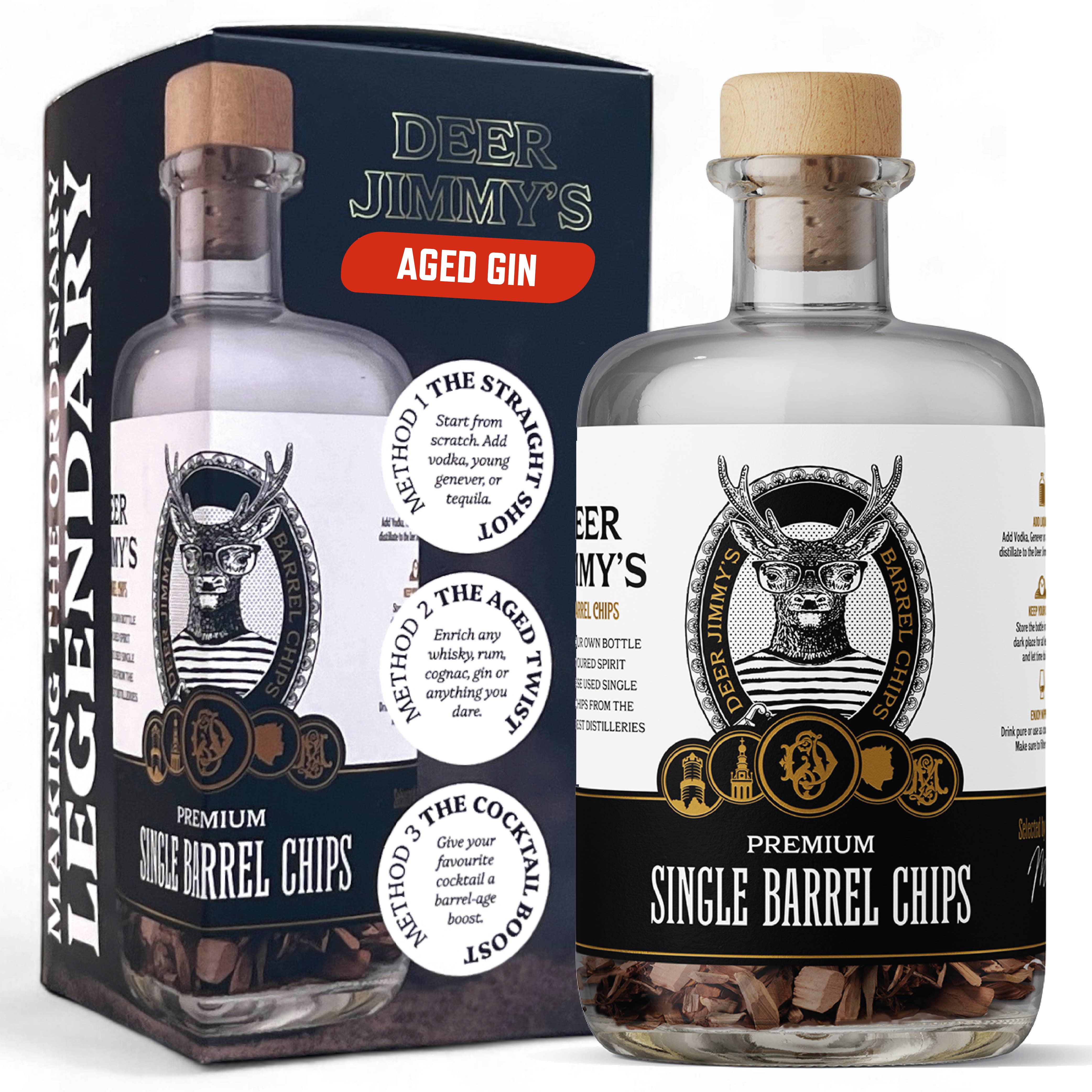 Deer Jimmy's® – wholesale DIY drink kit – Deer Jimmy's® DIY Aged Gin Gift Set – Gin Barrels0