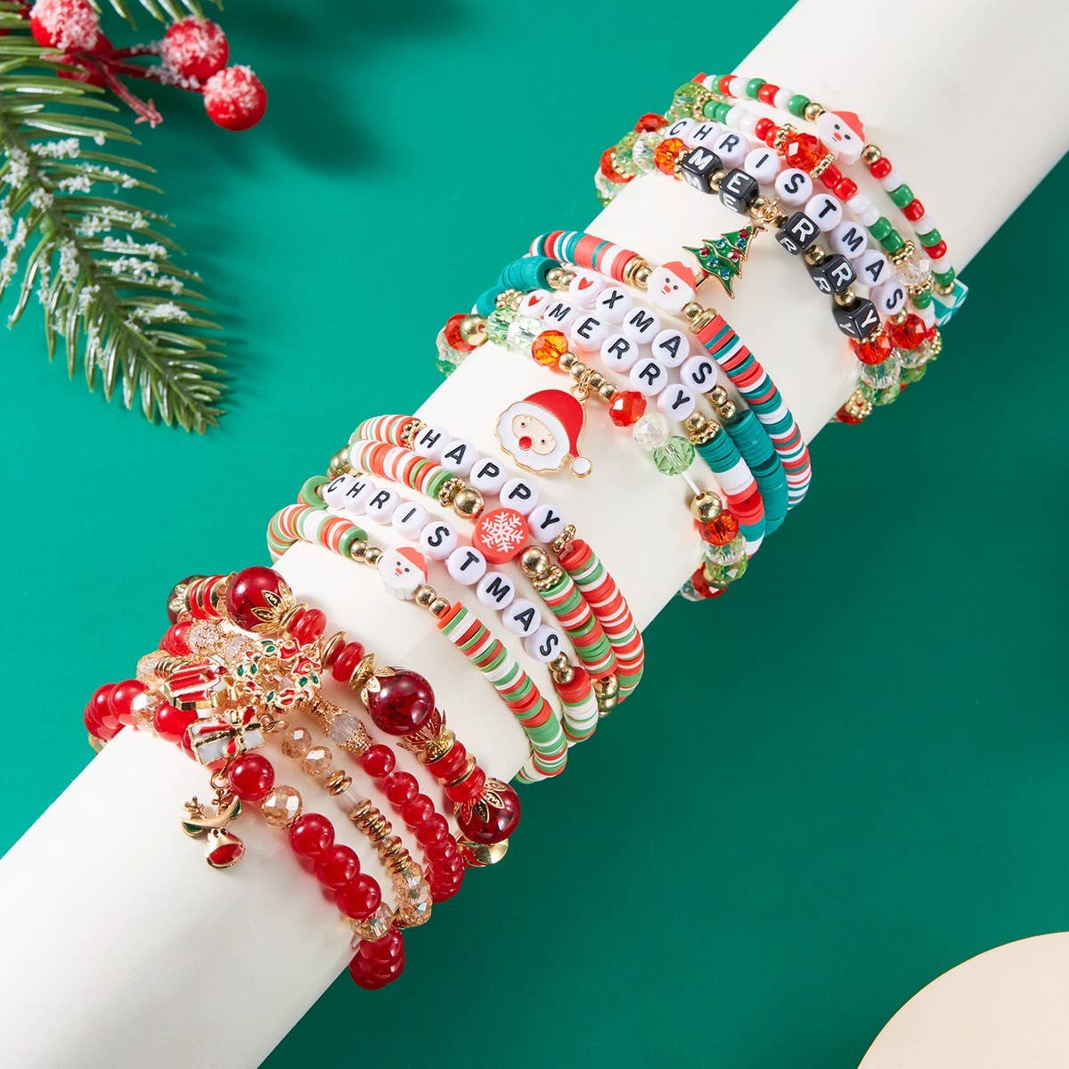 NINEXIS - Wholesale Jewelry Set - CWAJE2519_CHRISTMAS COMBINATION BEADED BRACELET12