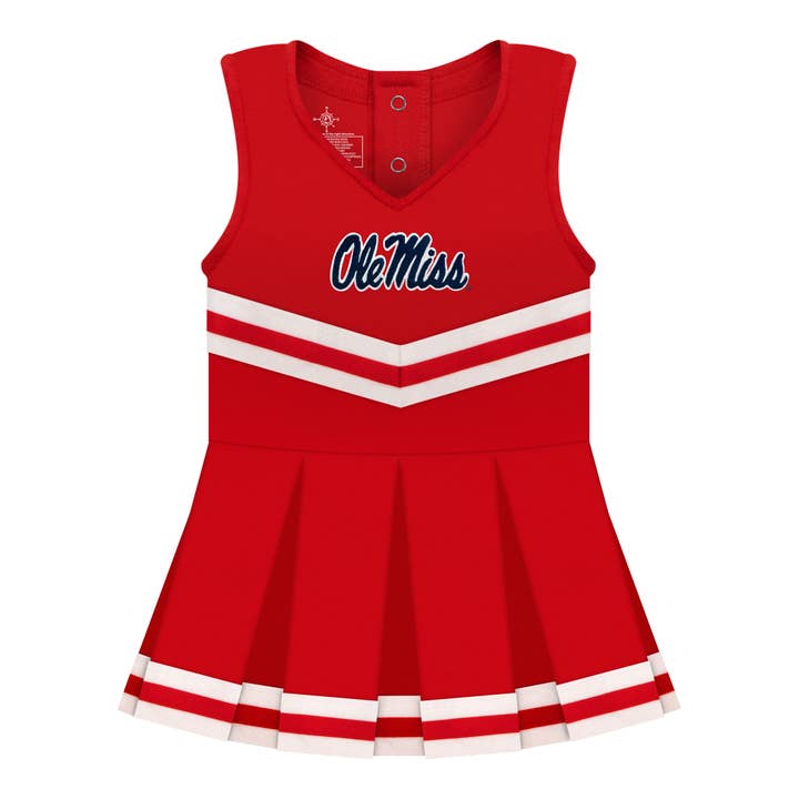Ole Miss Rebels Infant Cheer Dress Bodysuit for wholesale by Creative Knitwear