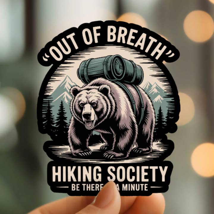 Autocollant Vinyle Société de Randonnée à Bout de Souffle pour la vente par Mystical Monkey Toes