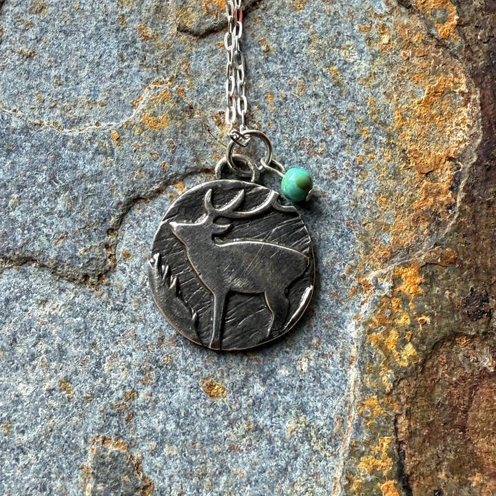 Wild Mountain Soul Designs - Wholesale Pendant/charm necklace - Silver Western Rustic Elk Pendant9
