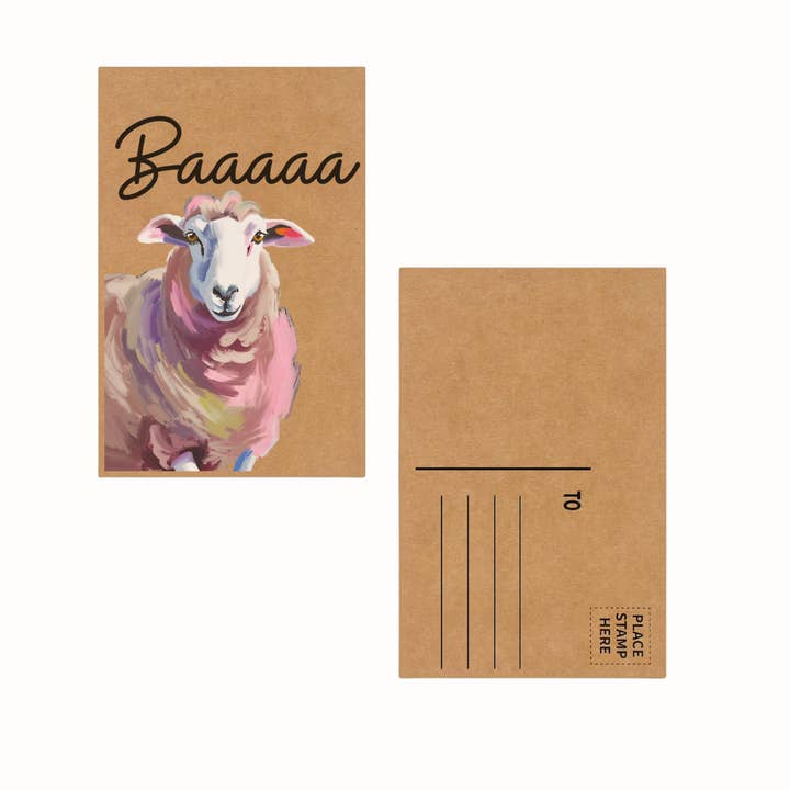 Rustik Får "Bäää" Ladugårdsdjur Landsbygdsbutik Vykort för wholesale av Cryptic Paper Co.