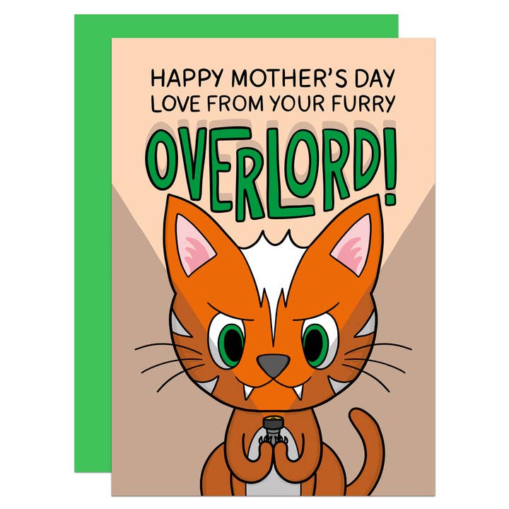 Pelsklædt Overherre Kat Mors Dag A6 Kort for engroshandel hos TeePee Creations