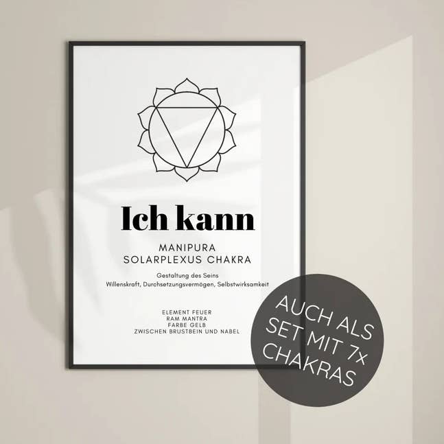 Solarplexus Chakra Poster (A4 & A3) für den Großhandel von BaliMagicCompany