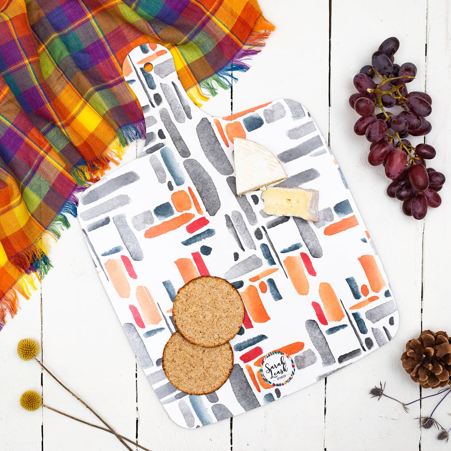 Sarah Leask Studio - Wholesale Cutting Board - Puffin Watercolour Chopping Board2