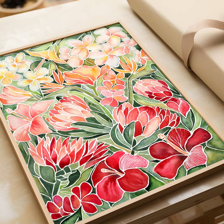 Tropical Flowers – Botanical Giclée Art Print for wholesale by Petal & Lark Watercolor Co.