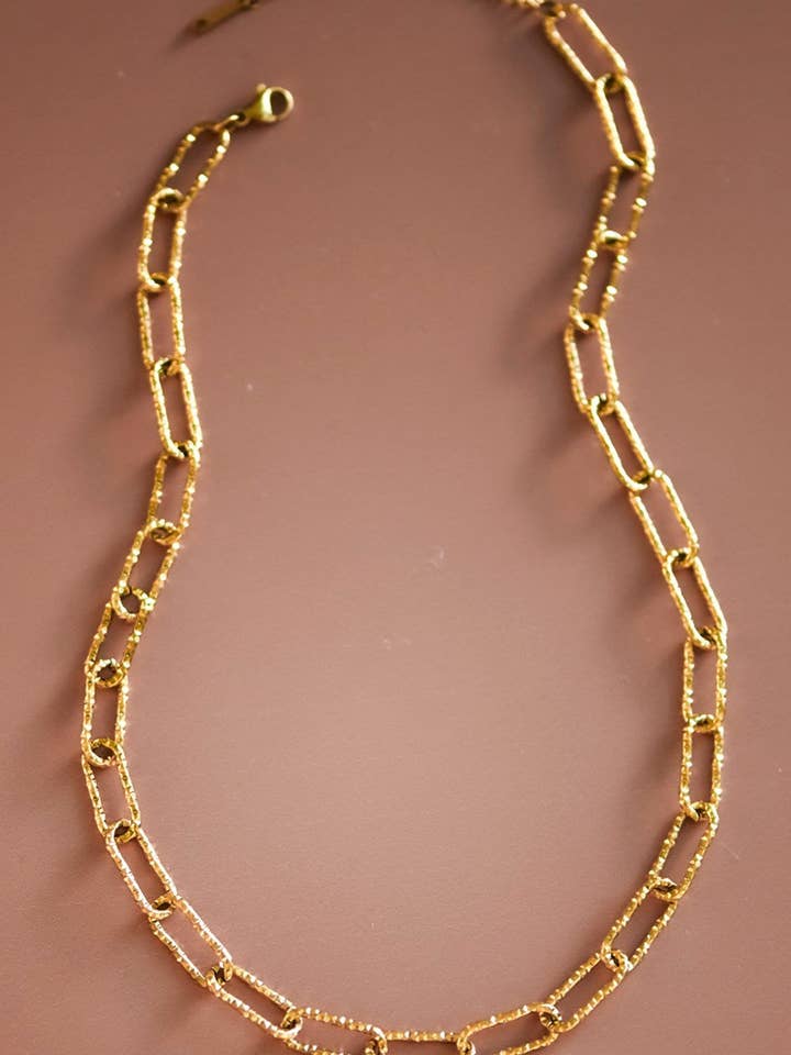 18K Gold Plated Waterproof Stainless Steel Chain Necklace - 7001 for wholesale by Mia Accessories