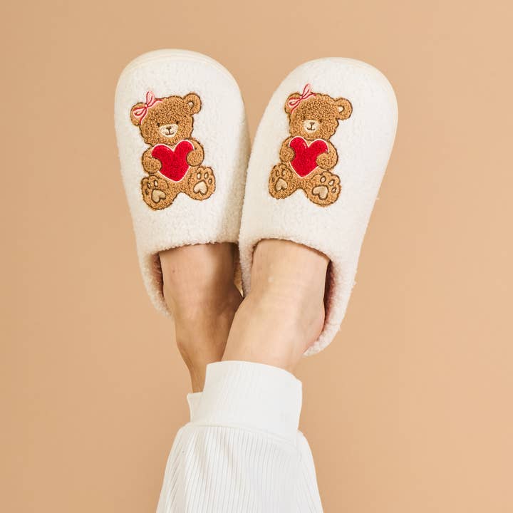Fuzzy Slippers Pre-Pack-Teddy Bear Hugs for wholesale by The Darling Effect
