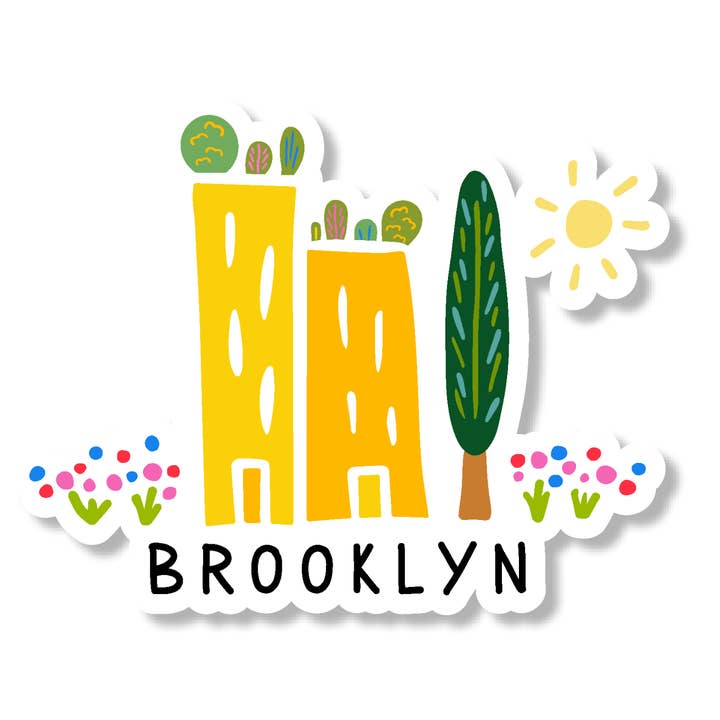 "Green Cities - Brooklyn" Hand-Drawn Decal Sticker for wholesale by UpRoot Design Studio