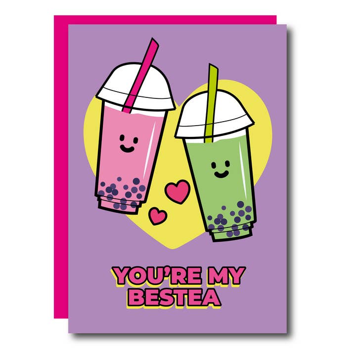 Studio Soph - Wholesale Friendship Card - You're My Bestea Bubble Tea Friendship Greeting Card