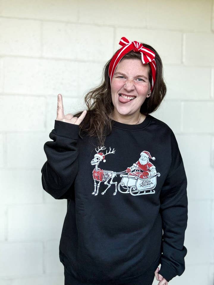 Rockin' The Sleigh Crew Neck - Adult for wholesale by Little Rocker Clothing