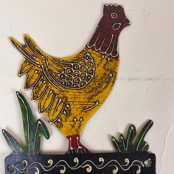 natural habitat - Wholesale Wall Hook - Metal Painted Hook Chicken2