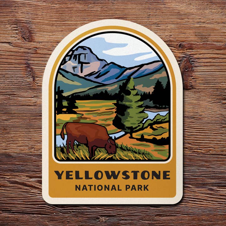 Yellowstone National Park Sticker for wholesale by Native Maps