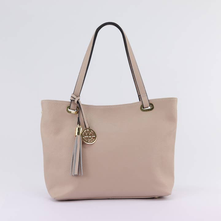 Kiera Nude Leather Tote for wholesale by Willow & Zac