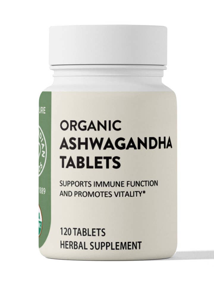 Organic Ashwagandha Tablets (120 ct) for wholesale by Pure Indian Foods