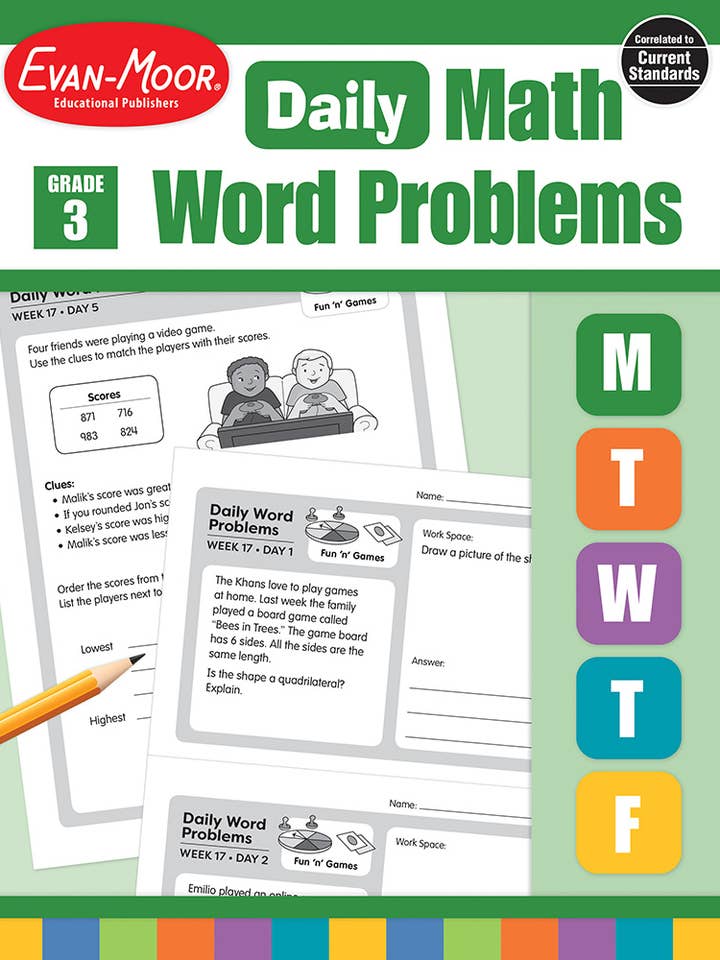 Daily Word Problems Math, Grade 3 Teacher Edition for wholesale by Evan-Moor Educational Publishers
