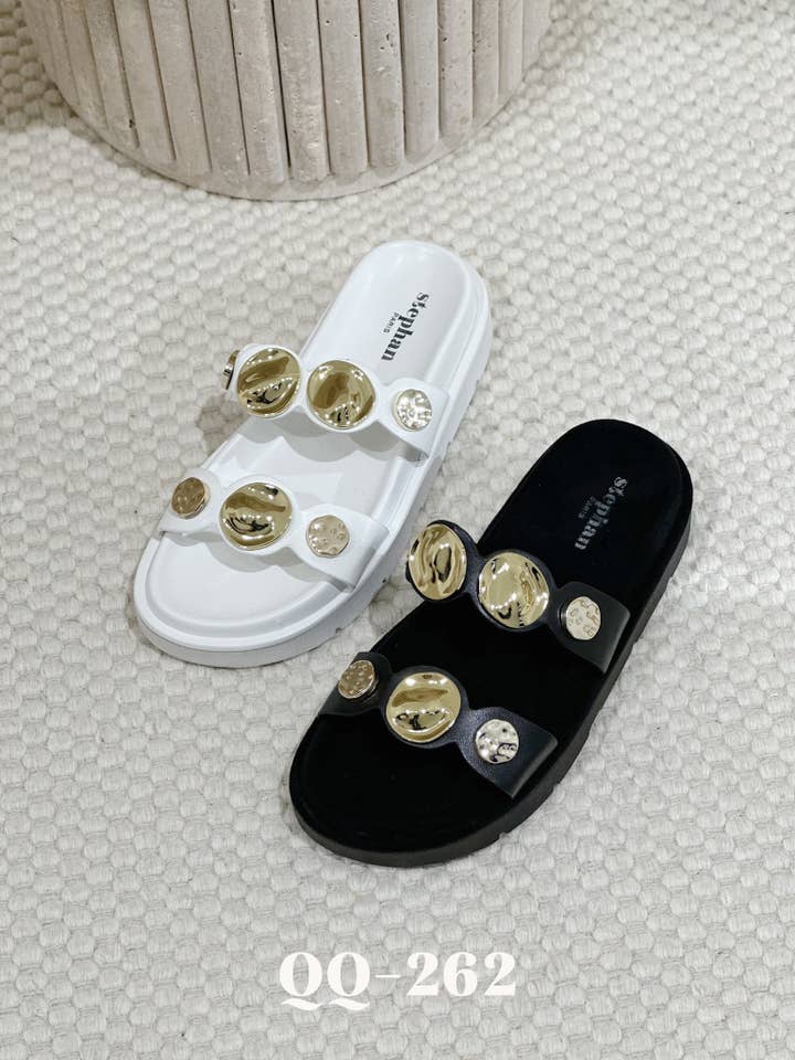 Stephan Paris - Wholesale Sandals - Women's - Modern sandals with metallic embellishments QQ-2622