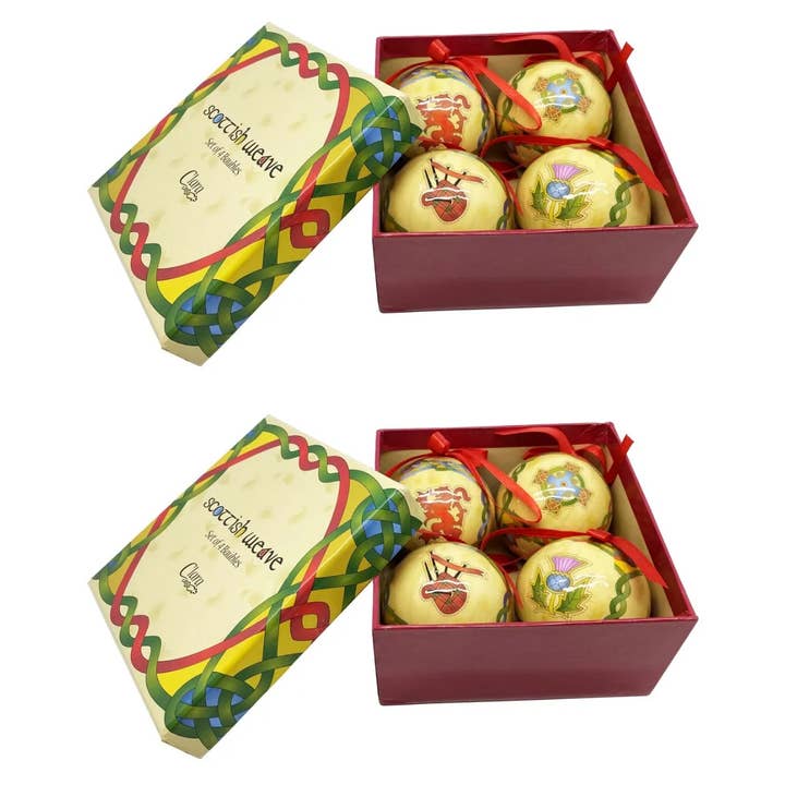 Hat Box 4 Scottish Baubles for wholesale by Dublin Gift Company