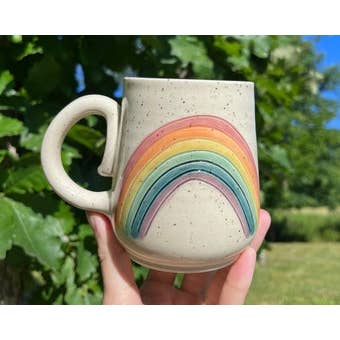 Rainbow Mug for wholesale by Treupots