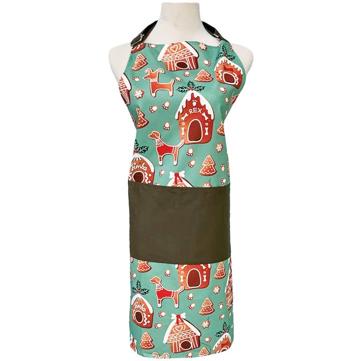 Tablier pour adulte pour fêtes et Noël — Chiens en pain d'épice, BOÎTE DE 3 pour la vente par Summitbaking