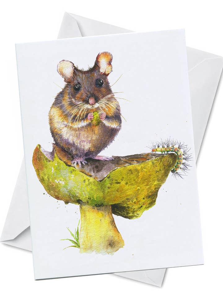 Greeting Card - Itty-Bitty - Cute Mouse Mushroom for wholesale by Oladesign