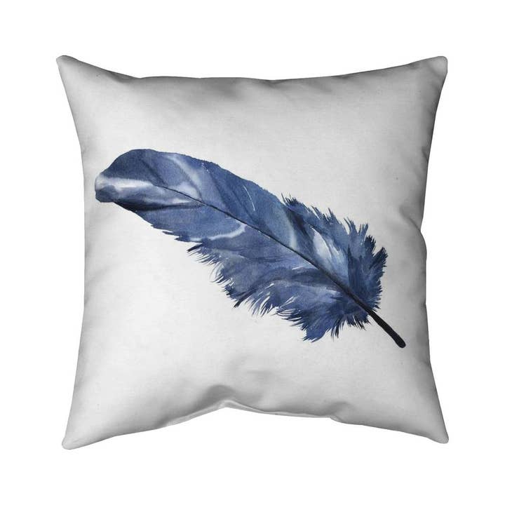 Almofada Boémia Azul de Penas Azuis | Decoração de Quarto por atacado de BEGIN HOME DECOR