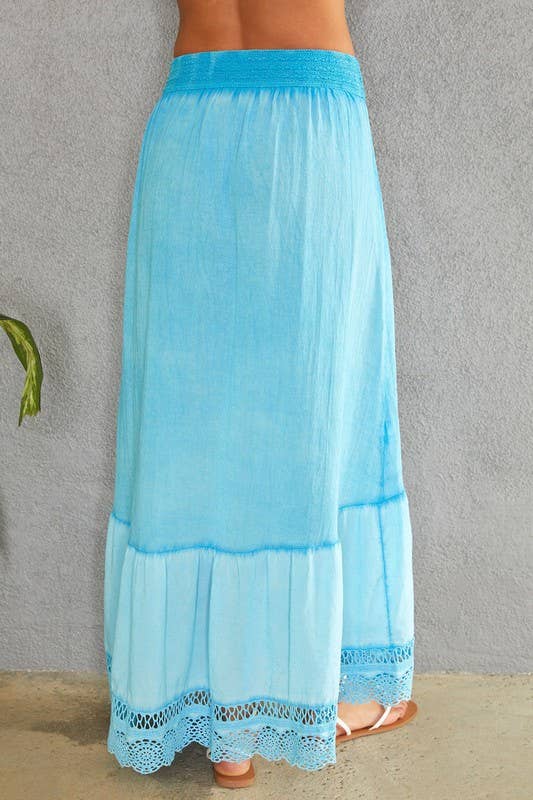 VENTI6 - Vente Jupe – femme - JUPE MAXI HI LO À MOTIF FLORAL TRESSÉ (8045)6