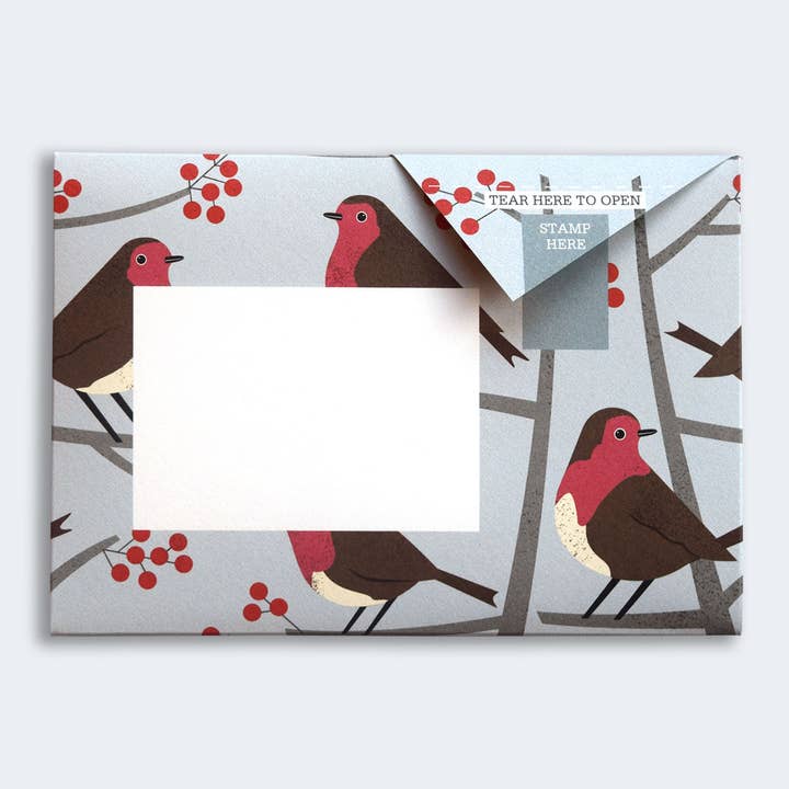 pigeonposted - Vente Assortiments de papeterie/cartes - Pack de 6 lettres pliables Robin & Wren Pigeon2