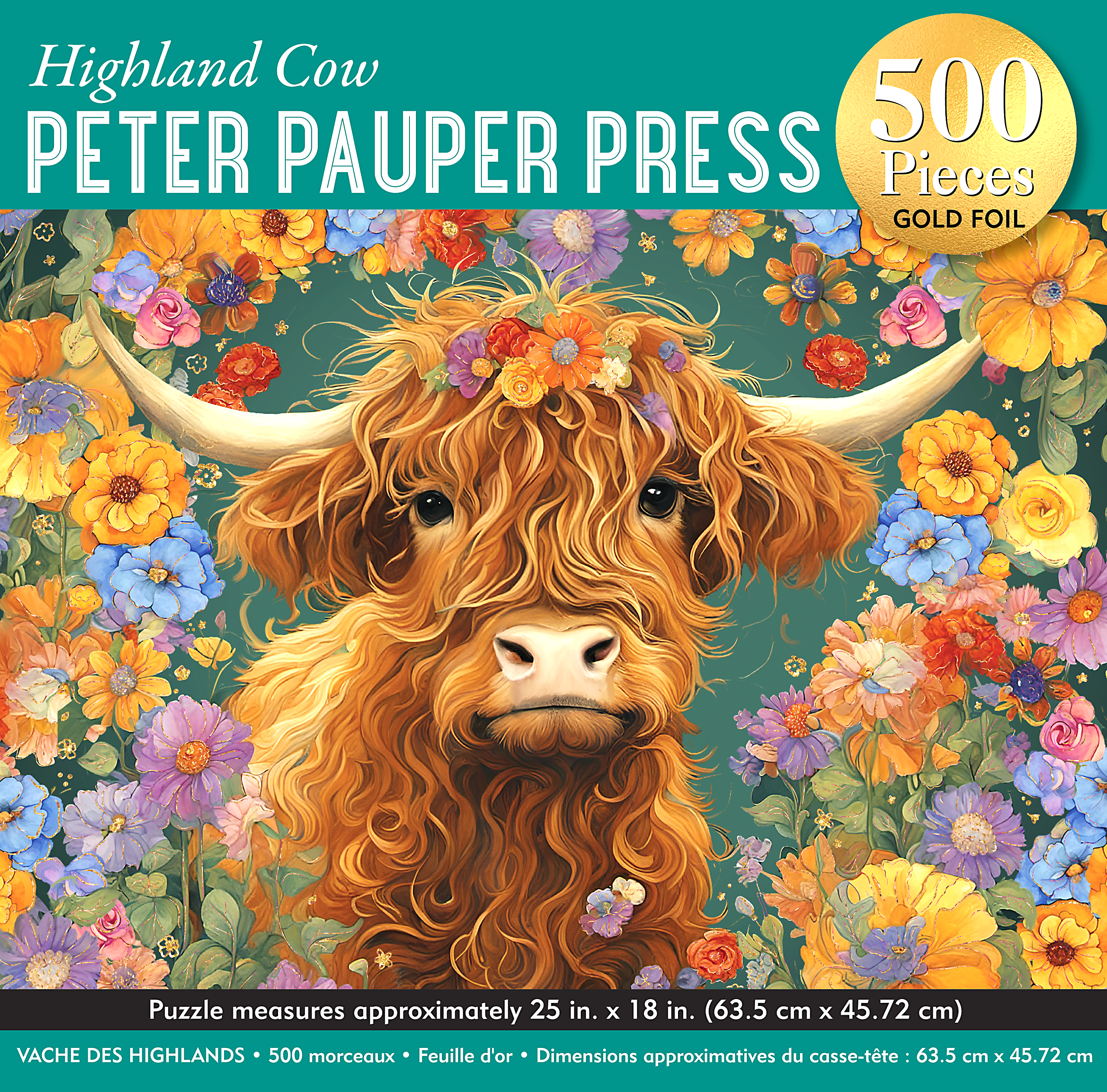 Peter Pauper Press - Wholesale Puzzle - Adult - Highland Cow 500-Piece Jigsaw Puzzle0