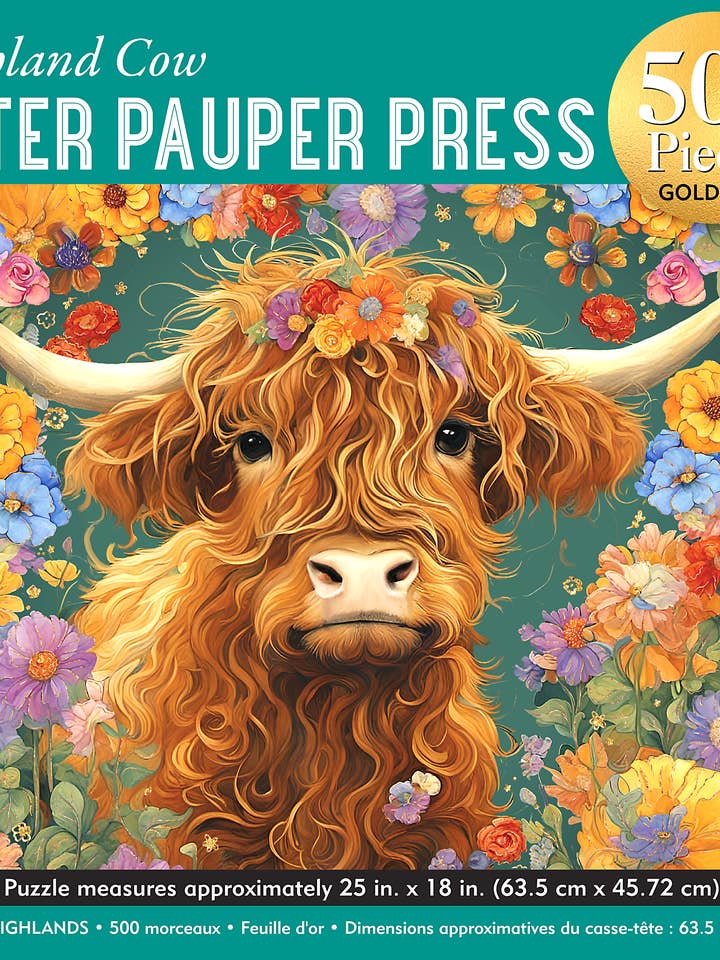 Highland Cow 500-Piece Jigsaw Puzzle for wholesale by Peter Pauper Press