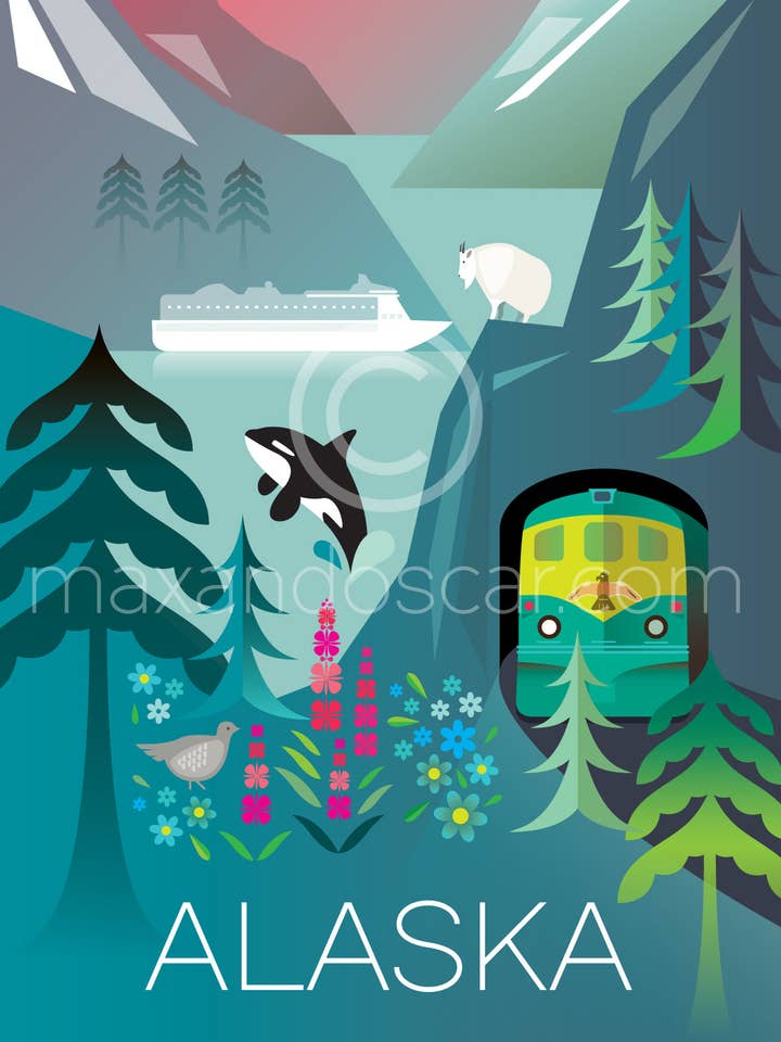 IMPRESSION ALASKA, SUD-EST pour la vente par Max & Oscar