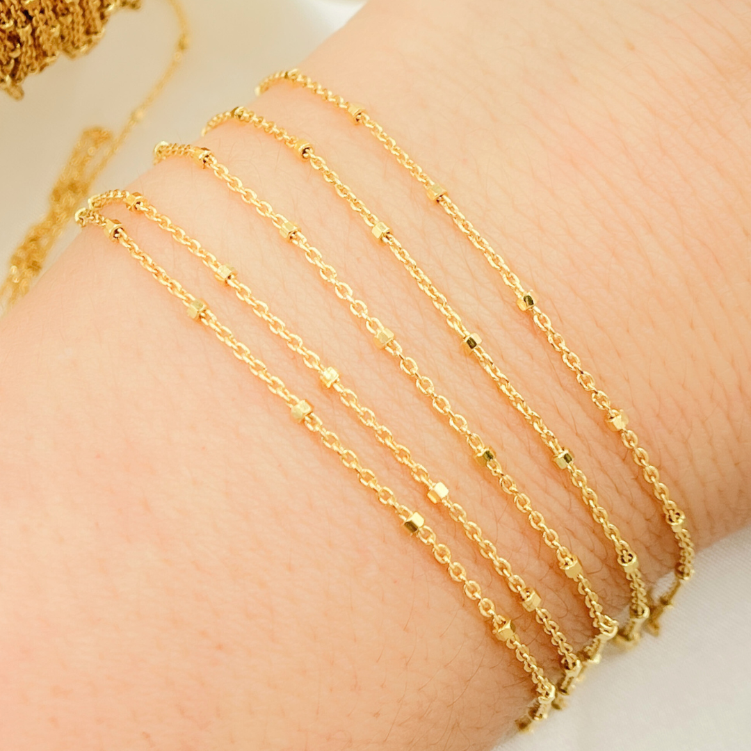 Jewels & Chains - Vente Collier maille et chaîne - Z36GP. Chaîne à maillons cubiques en argent sterling 925 plaqué or2