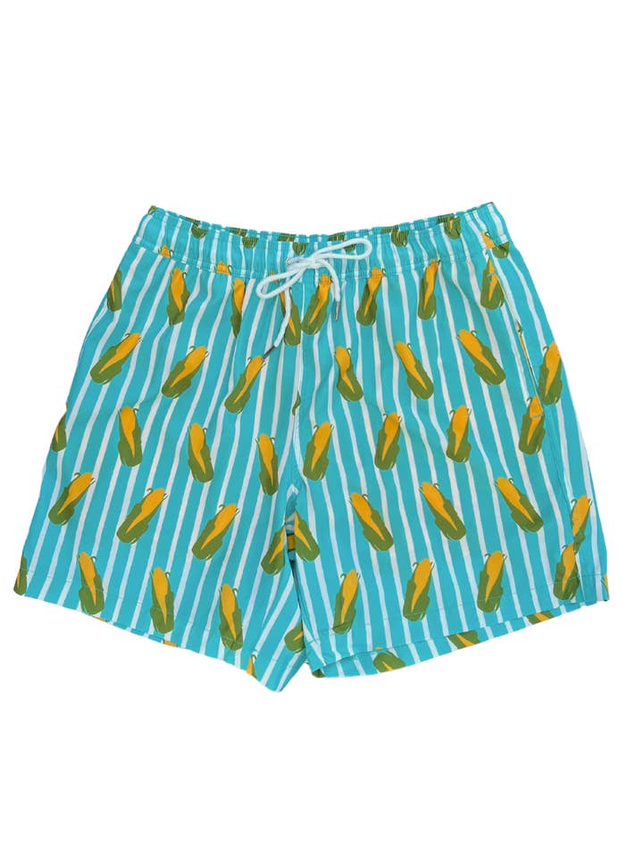 OG Striped Men's Corny Swim Trunks for wholesale by Kelso & Company