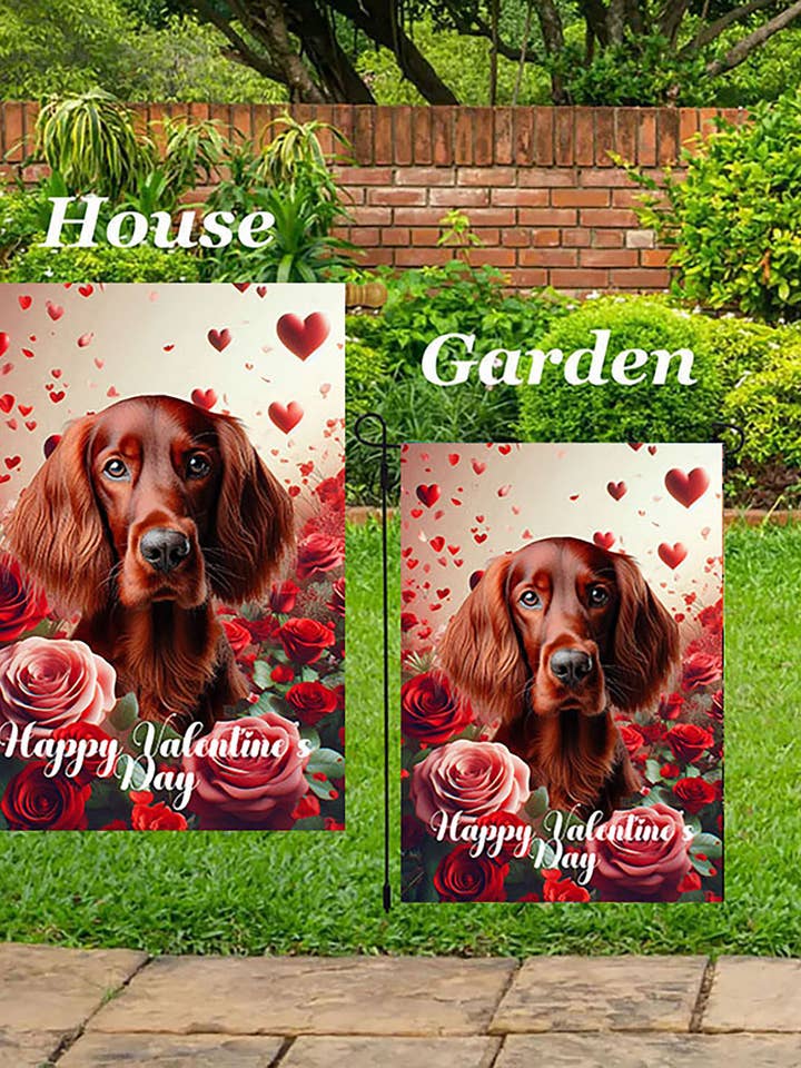 Irish Setter - Valentine Garden Flag for wholesale by Best of Breed Products
