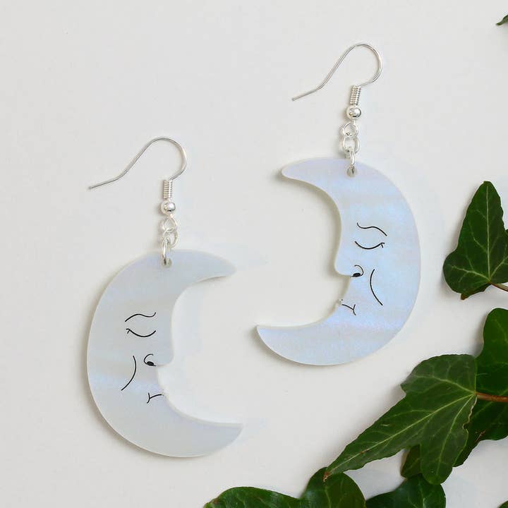 Celestial Moon Face Earrings for wholesale by Little Moose