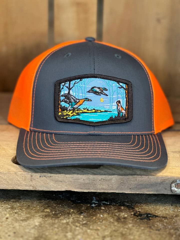 Duck Hunting Scene Trucker Hat for wholesale by Sunshine and Jade