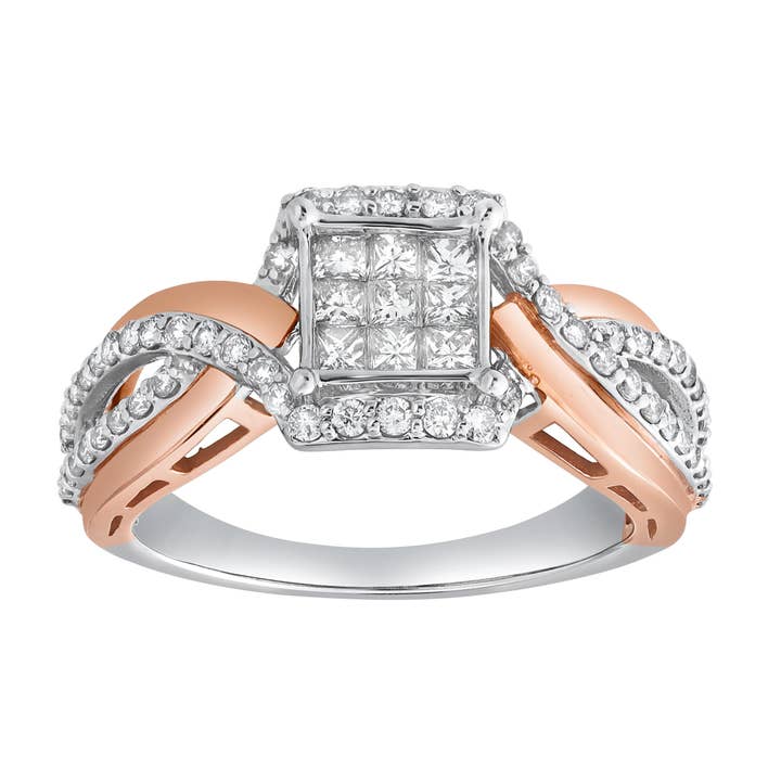 Rodna Entwine 0,65 Ct 10K Vitguld Diamantring för wholesale av LuvMyJewelry (LMJ)