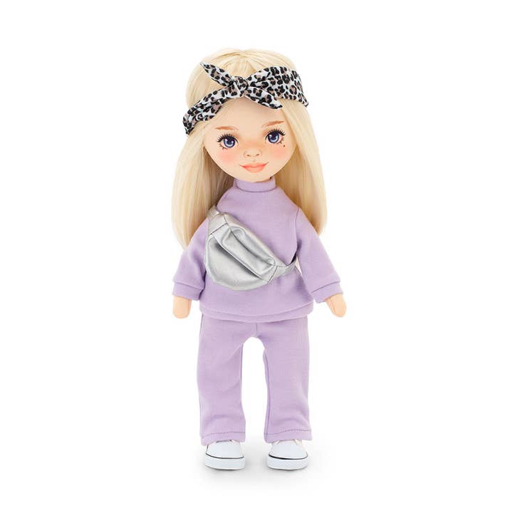 Orange Toys - Wholesale Doll - Kids - Mia Doll With A Purple Tracksuit - 32Cm
