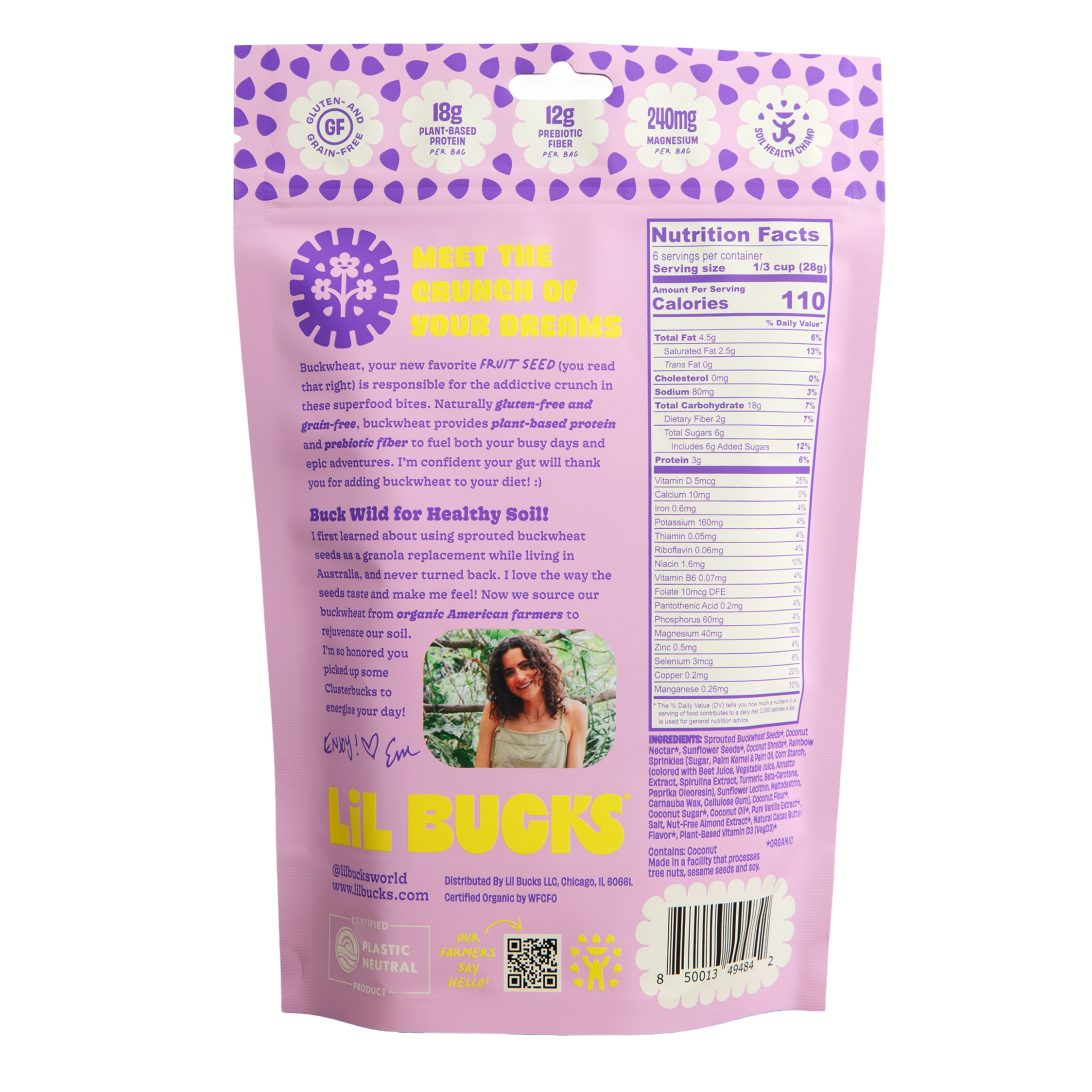 Lil Bucks - Wholesale Snack Bar - Clusterbucks Gluten-Free Bites - Birthday Cake - 6pk1