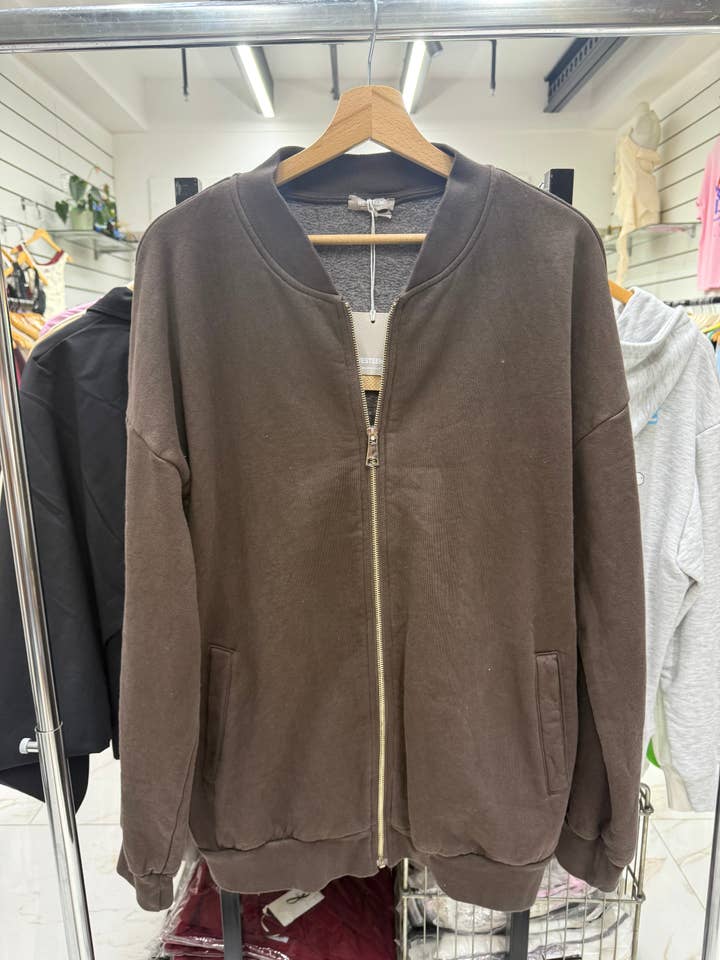 Chilli Girl Collection - Wholesale Sweatshirt - Women's - Oversize bomber style fleeced zip sweatshirt 4