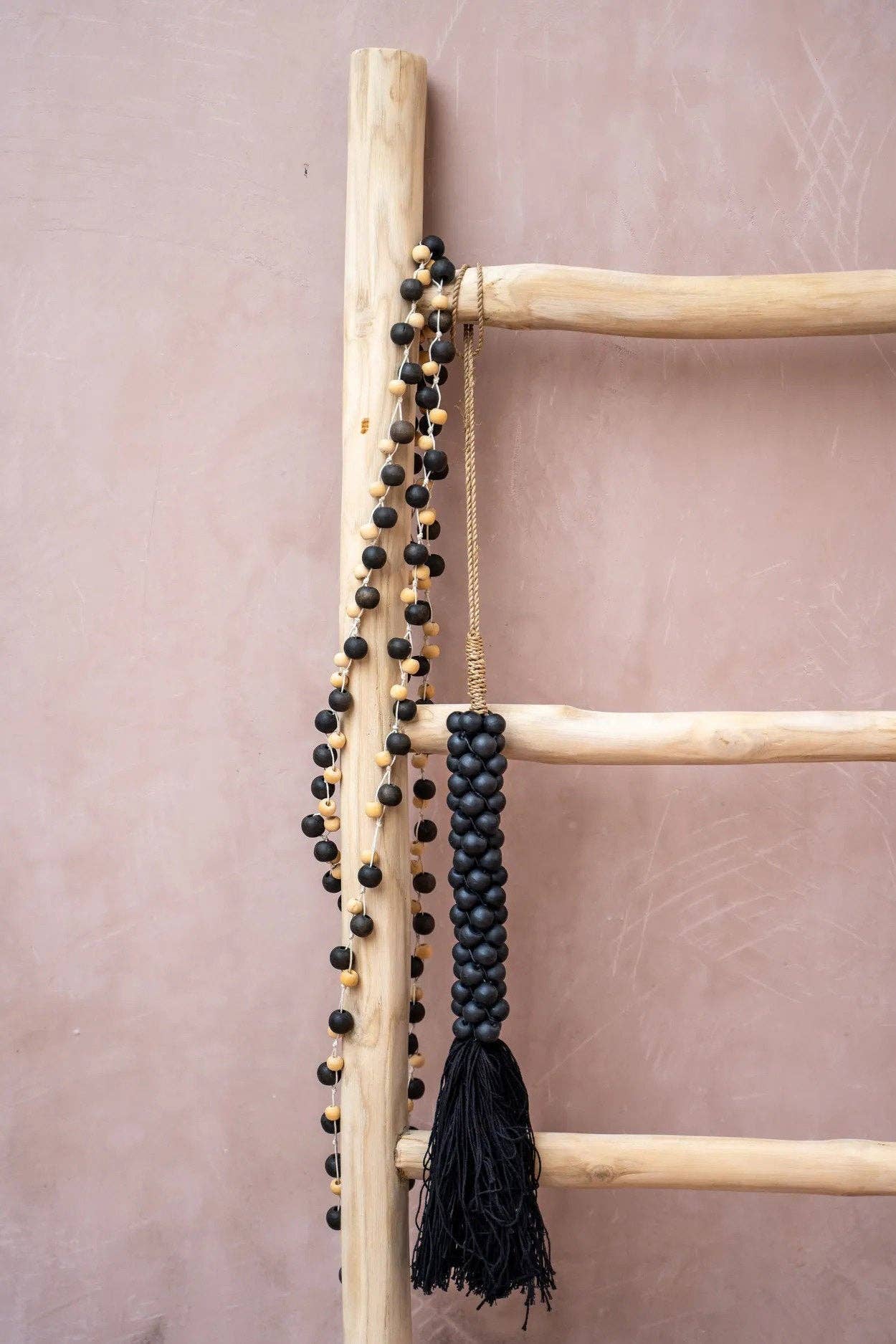 Bazar Bizar Living - Wholesale Decorative Tassel/Wall Drop - The Wooden Beads with Cotton Tassel - Black2