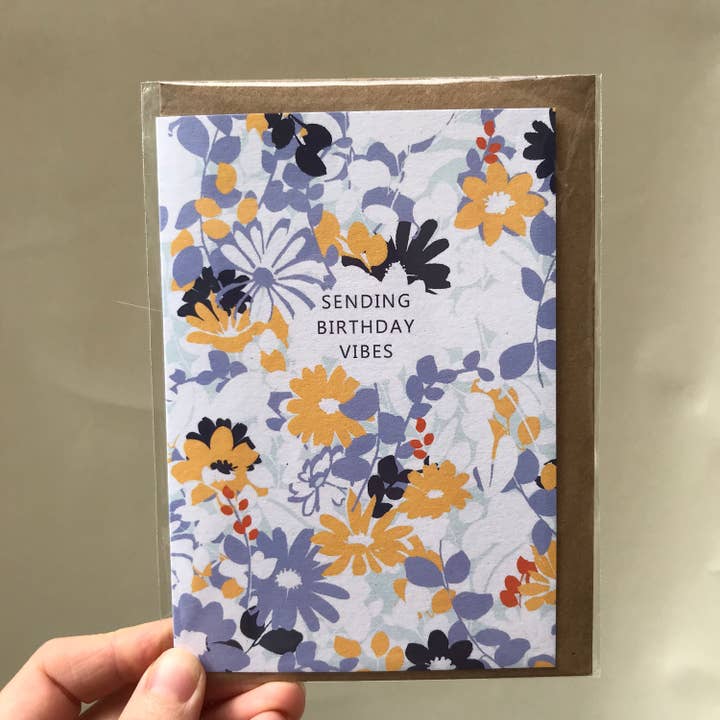 Lise Marie prints - Wholesale Birthday Card - Sending Birthday Vibes Card LM0011