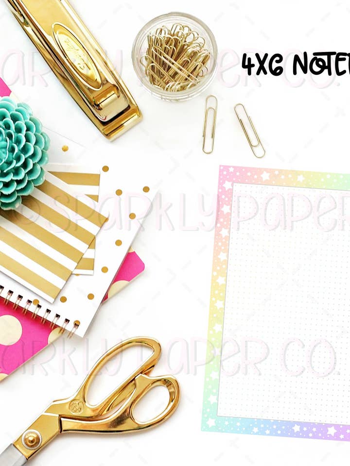 Pastel Rainbow Dot Grid 4x6 Notepad for wholesale by Sparkly Paper Co