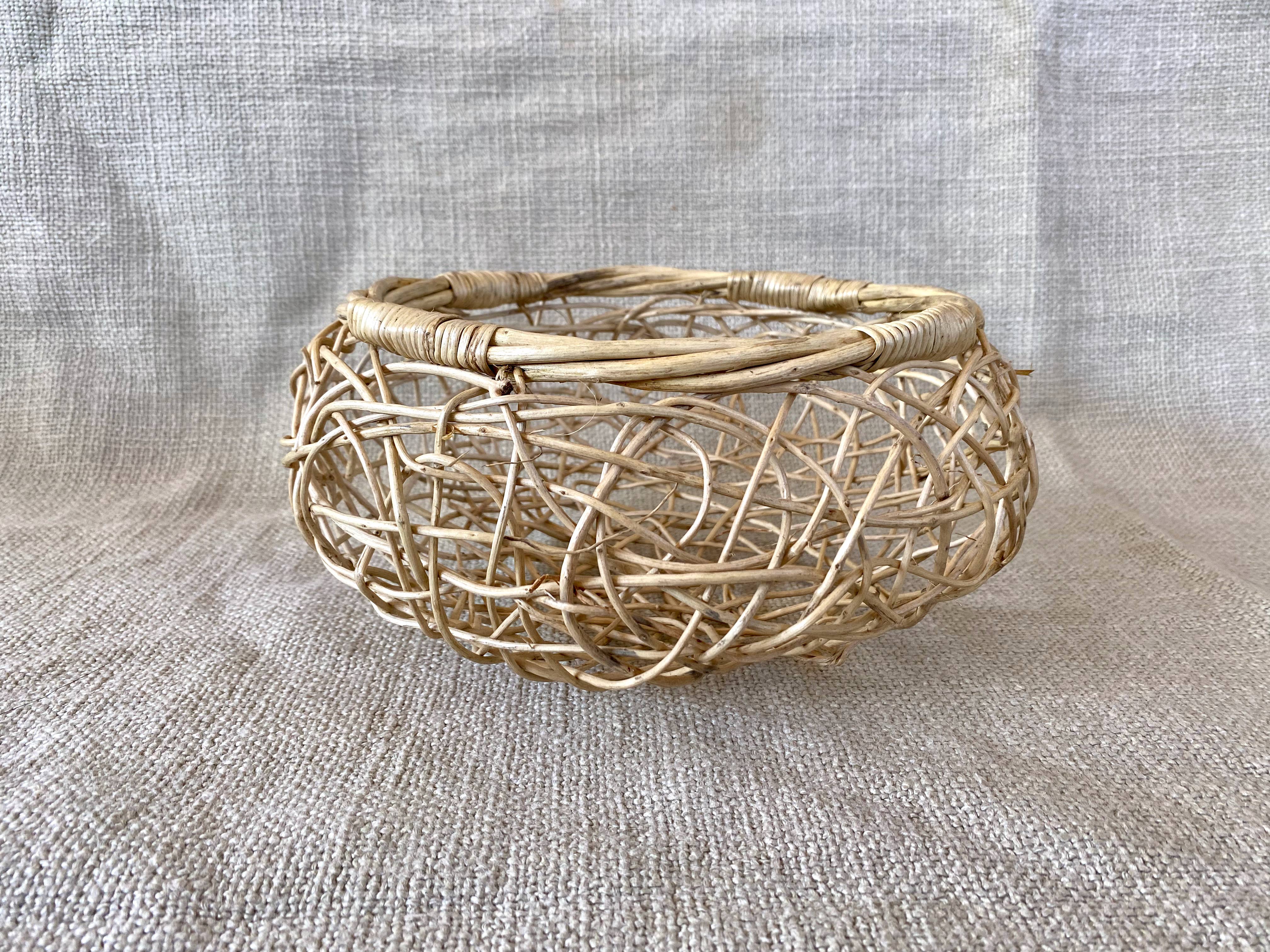 Natural Tigela de Frutas de Trama Aberta Cesta Decorativa Natural Feita à Mão para venda a revendedores na Faire